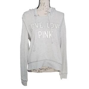 Pink Victoria's Secret Women's Size Small Gray Love Love Pink Sweatshirt